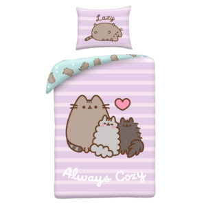 Pusheen Always Cozy påslakan set 140×200 cm, 70×90 cm mikrofiber