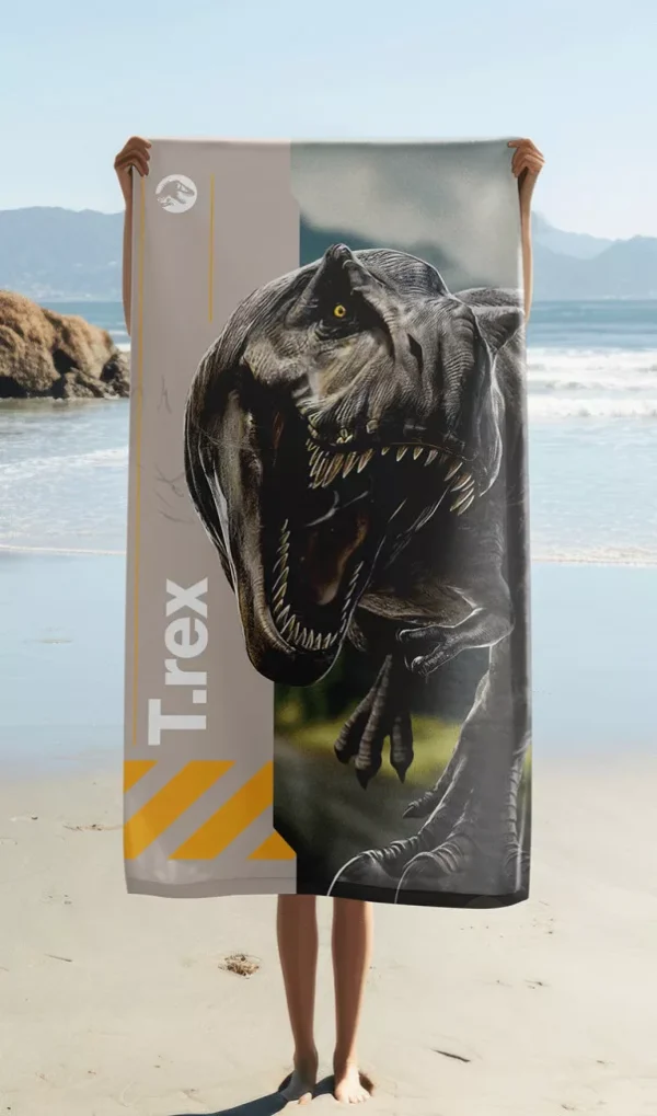 Jurassic World T-Rex badhandduk, strandhandduk 70x140 cm - Bild 2