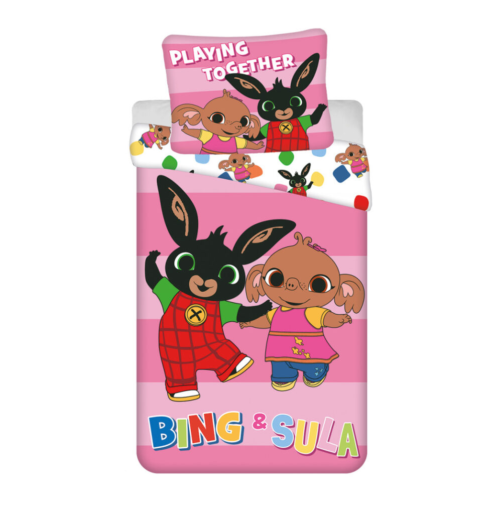 Bing Playing Together påslakanset 140×200 cm, 70×90 cm