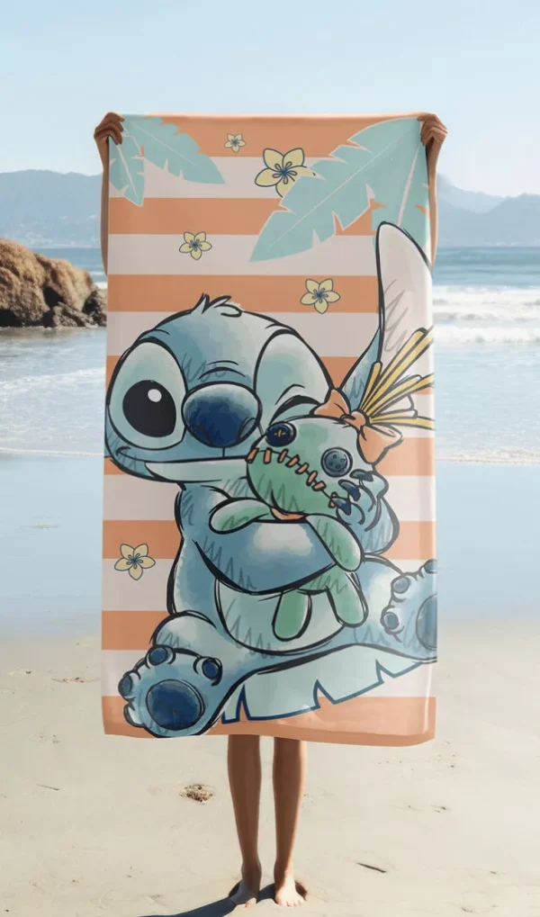 Disney Lilo and Stitch Tropical Hugs badhandduk, strandhandduk 70x140 cm - Bild 2