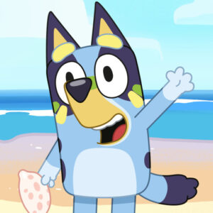 Bluey Seaside Play badhandduk, strandhandduk 70x140 cm (Fast Dry)