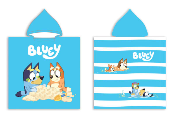 Bluey Sandy Fun strandhandduk poncho 50x100 cm (Snabbtorkande)