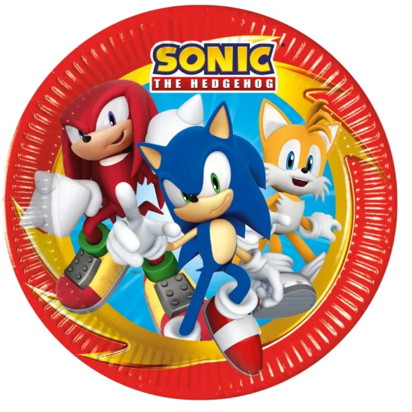 Sonic Kalaspaket – 8 Personer – Papptallrikar 23 cm, Muggar 200 ml & Servetter – Barnkalas & Party – Sonic the Hedgehog - Bild 4