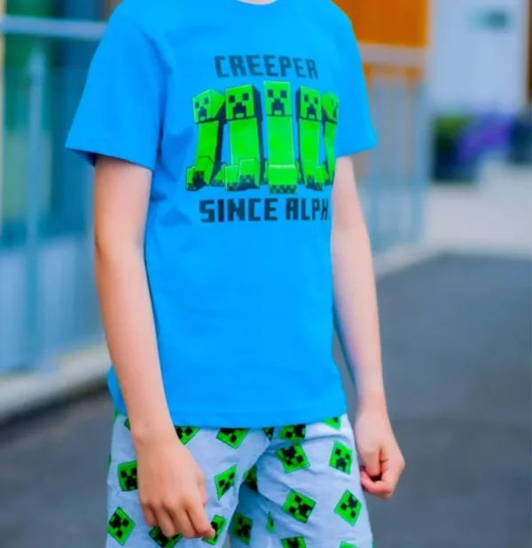 Minecraft barn kort pyjamas 9 år - Bild 3