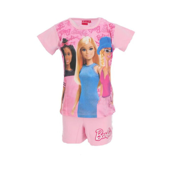 Barbie Trendy ljusrosa kort pyjamas barn 110 cm