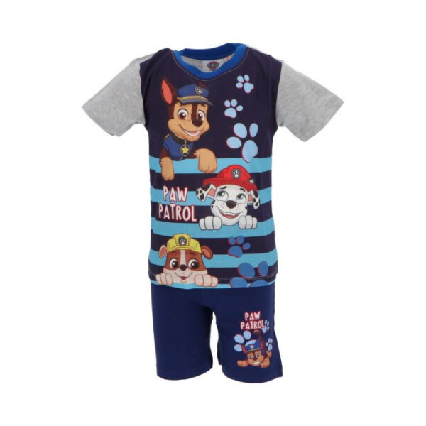 Paw Patrol Happy Stripes Grey kort pyjamas för barn 92 cm