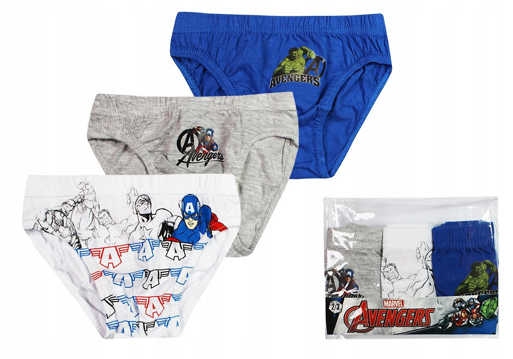 Avengers Initiative barnunderkläder, 3-pack kalsonger 6–8 år / 116–128 cm