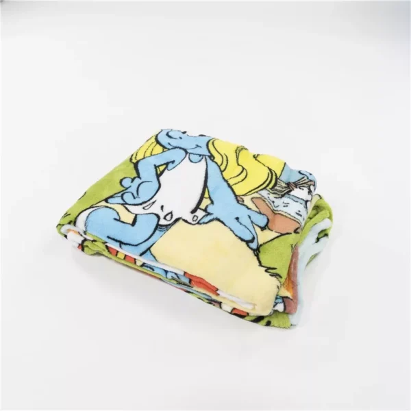 Smurfarna byliv flanellfilt 110x150 cm - Bild 3