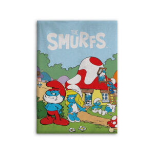 Smurfarna byliv fleecefilt 110x150 cm