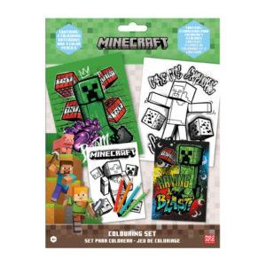 Minecraft Målarset med klistermärken 21x28,5 cm