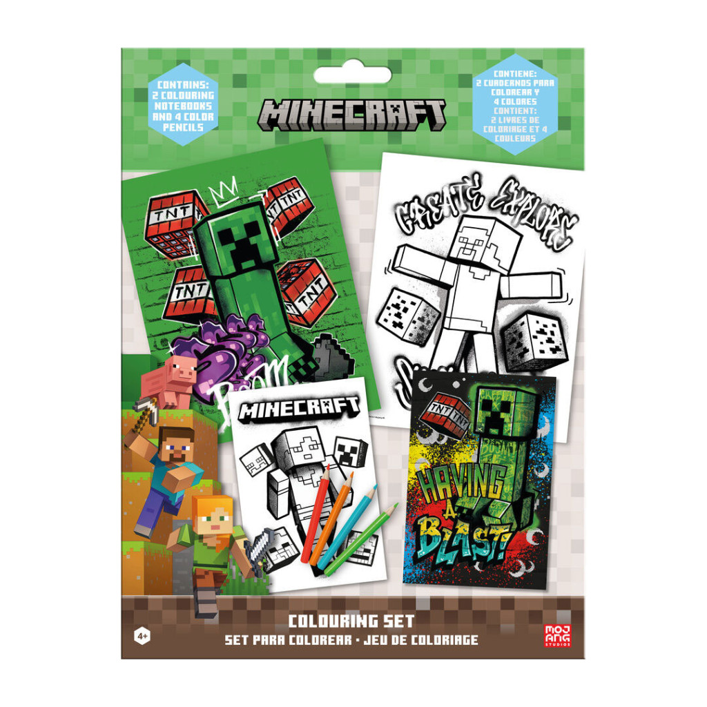 Minecraft Målarset med klistermärken 21x28,5 cm