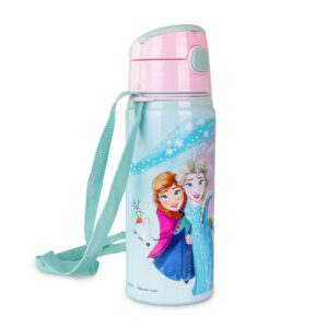 Disney Frozen aluminiumflaska med sugrör och krok 600 ml