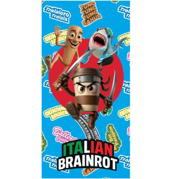 Brainrot Meme Madness badhandduk, strandhandduk 70x140 cm