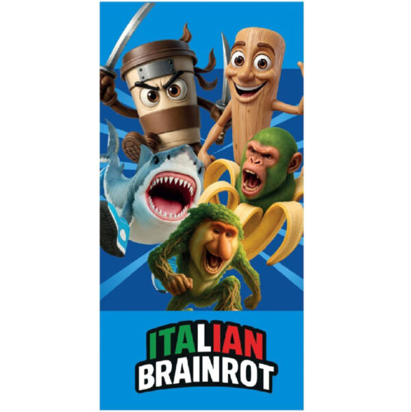 Brainrot Crazy Chaos strandhandduk 70x140 cm (snabbtorkande)