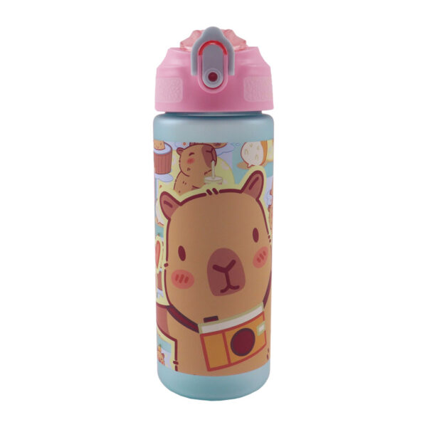 Capybara Chill matt vattenflaska med sugrör, 600 ml