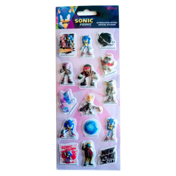 Sonic the Hedgehog Prime bubbelstickers, 10x25 cm