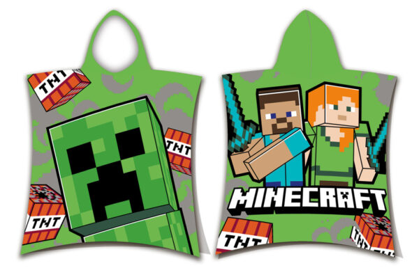 Minecraft Poncho Handduk 50x115 cm – Grön