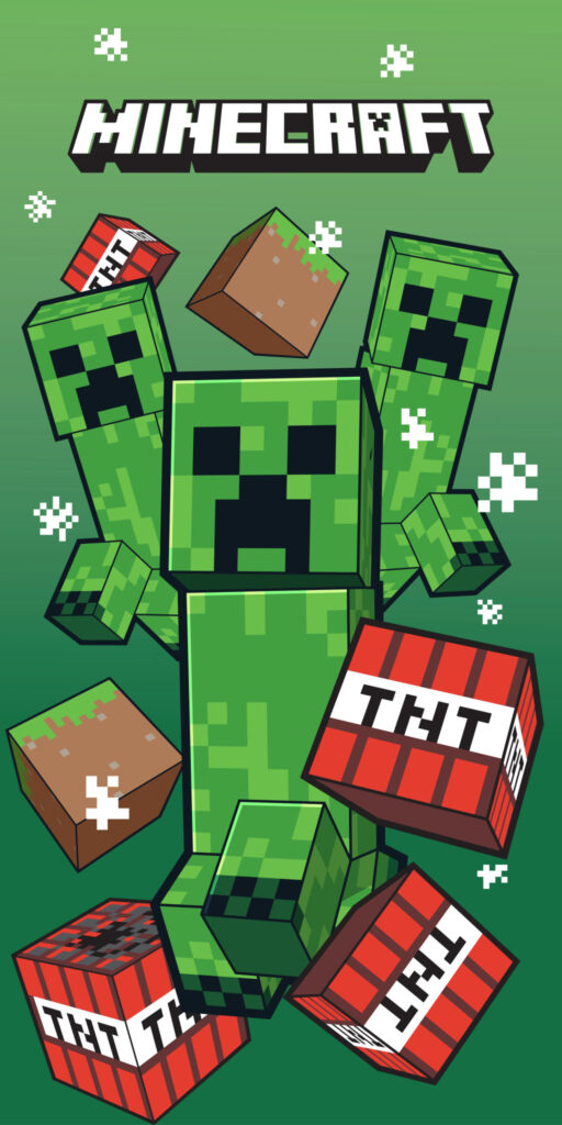 Minecraft Fast Dry Badhandduk 70x140 cm – Snabbtorkande Strandhandduk