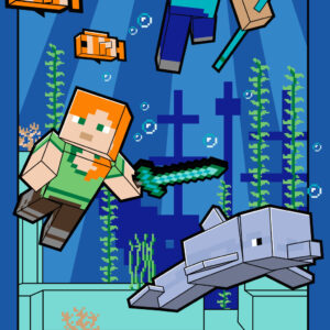 Minecraft badhandduk och strandhandduk 70x140 cm (snabbtorkande)