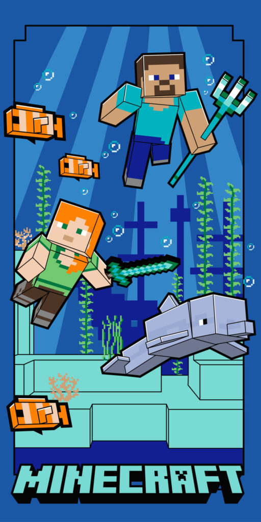Minecraft Fast Dry Badhandduk 70x140 cm – Snabbtorkande Strandhandduk