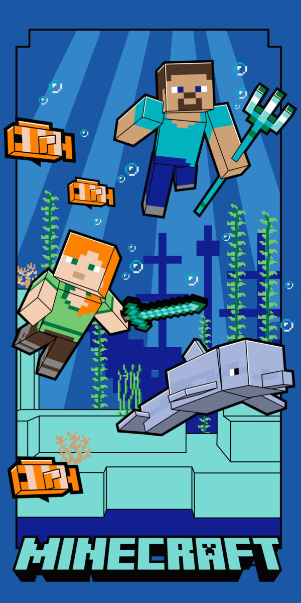 Minecraft Fast Dry Badhandduk 70x140 cm – Snabbtorkande Strandhandduk