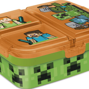 Minecraft matlåda med flera fack, XL smörgåslåda 18x14x8 cm