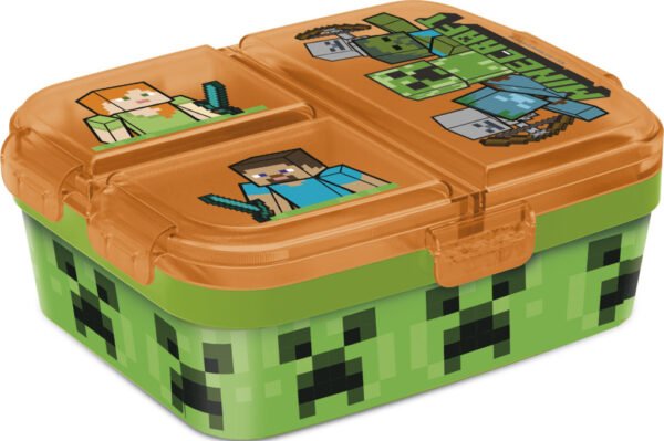 Minecraft matlåda med flera fack, 18x14x8 cm