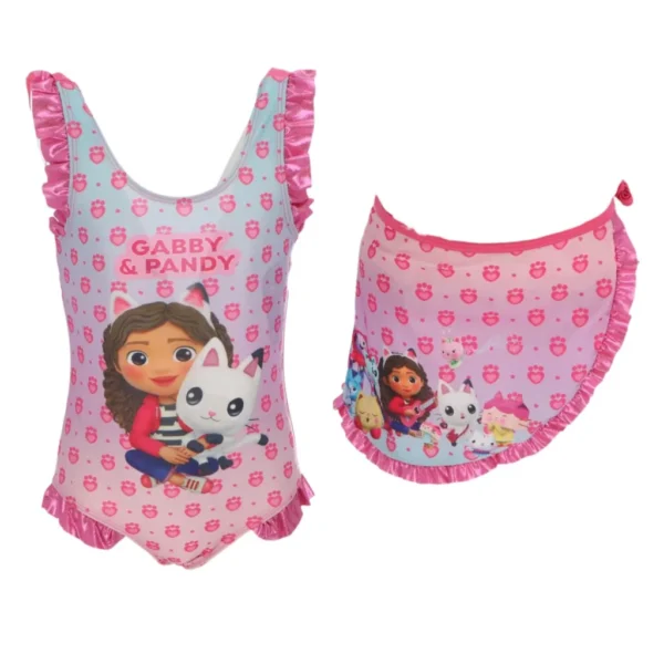 Gabbys Dockskåp baddräkt med sarong barn rosa 110–116 cm (5–6 år) - Bild 2