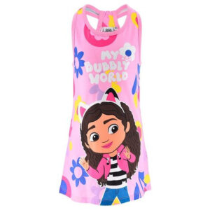 Gabbys Dockskåp Bubbly World rosa barnklänning sommar 8 år / 128 cm