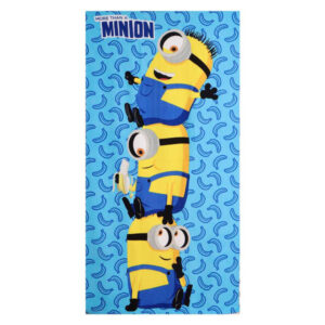 Minions blå banan badhandduk, strandhandduk 70x140 cm