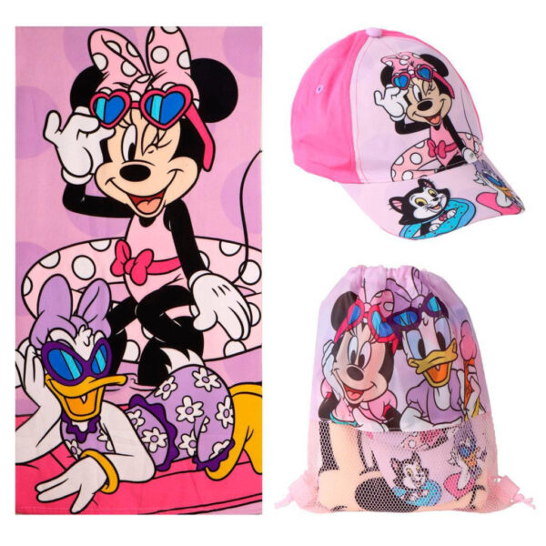 Disney Minnie Daisy handduk, gympapåse och keps set