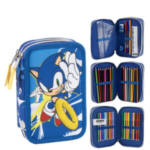Sonic the Hedgehog pennfodral med 3 fack, 13x20x7 cm