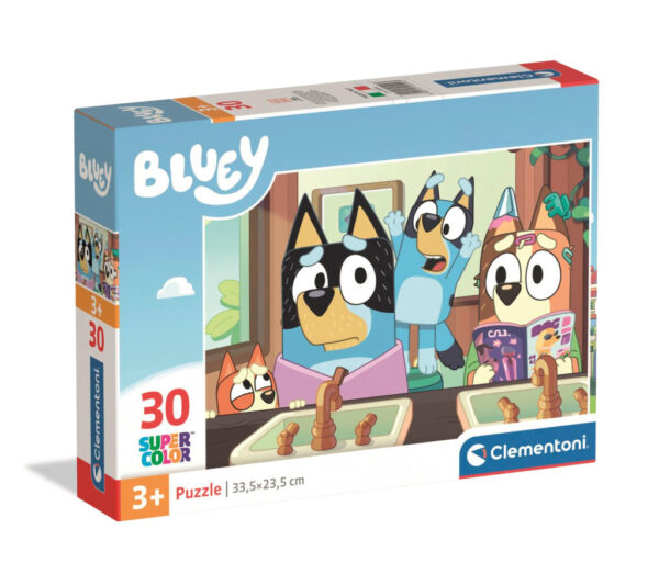 Bluey Home Fun Pussel 30 bitar – Clementoni SuperColor 33,5 x 23,5 cm