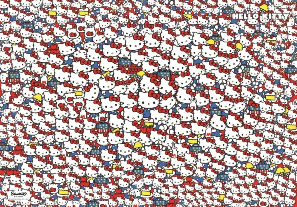 Hello Kitty Crowd 1000 bitars kompakt pussel Clementoni 70x50 cm - Bild 2