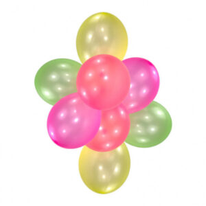 Färgglatt neonballongset, 8 st 27,5 cm