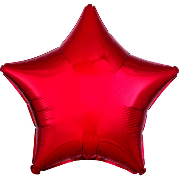 Röd metallic stjärnformad folieballong 48 cm