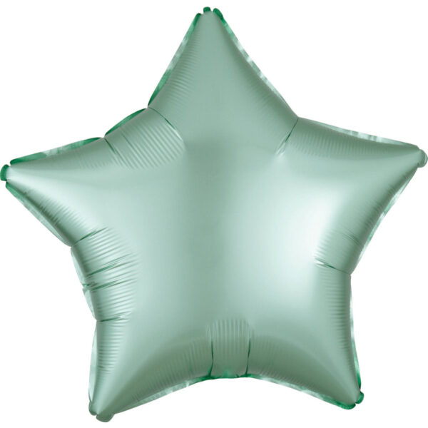 Grön Silk Lustre Mint stjärnformad folieballong 48 cm