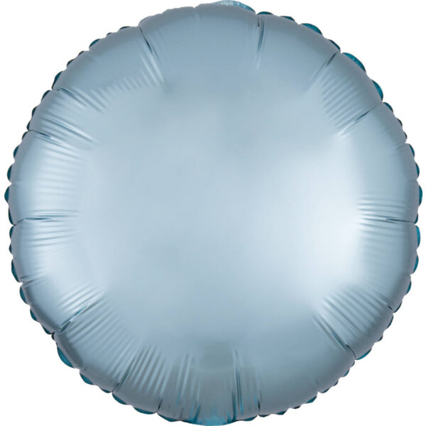 Blå Silk Lustre Pastel rund folieballong 43 cm