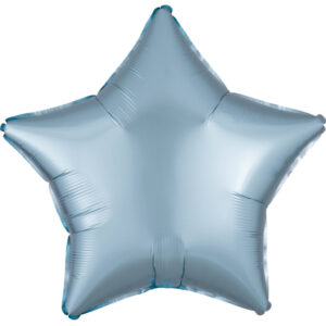 Blå Silk Lustre Pastell Stjärnformad Folieballong 48 cm