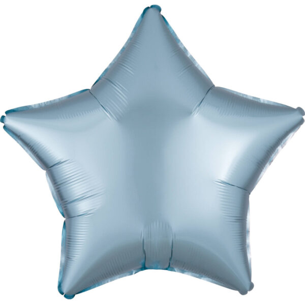 Blå Silk Lustre Pastel stjärnformad folieballong 48 cm