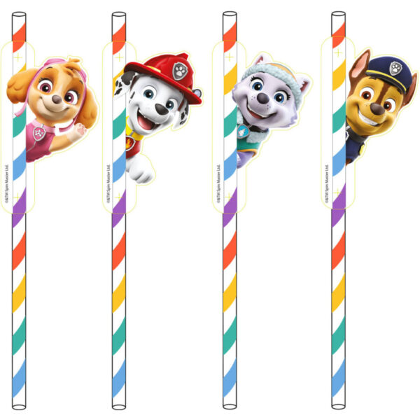 Paw Patrol Mancs Őrjárat Color Paws papperssugrör, 8-pack