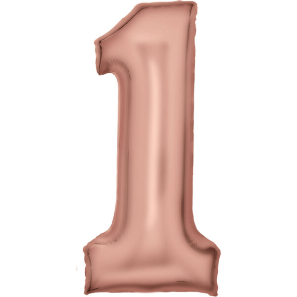 Rosa Silk Lustre sifferballong 82 cm