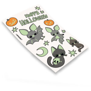 Halloween katter och fladdermöss självlysande tatuering
