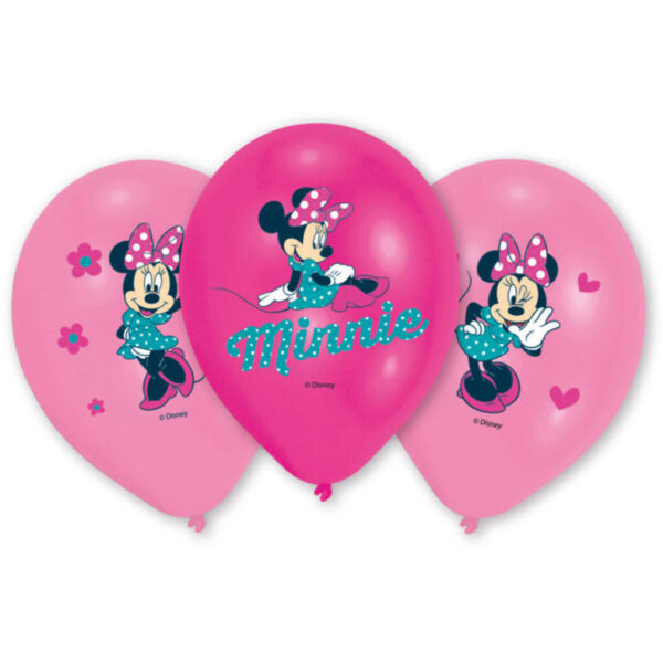 Disney Minnie rosa ballonger, 6-pack 27,5 cm