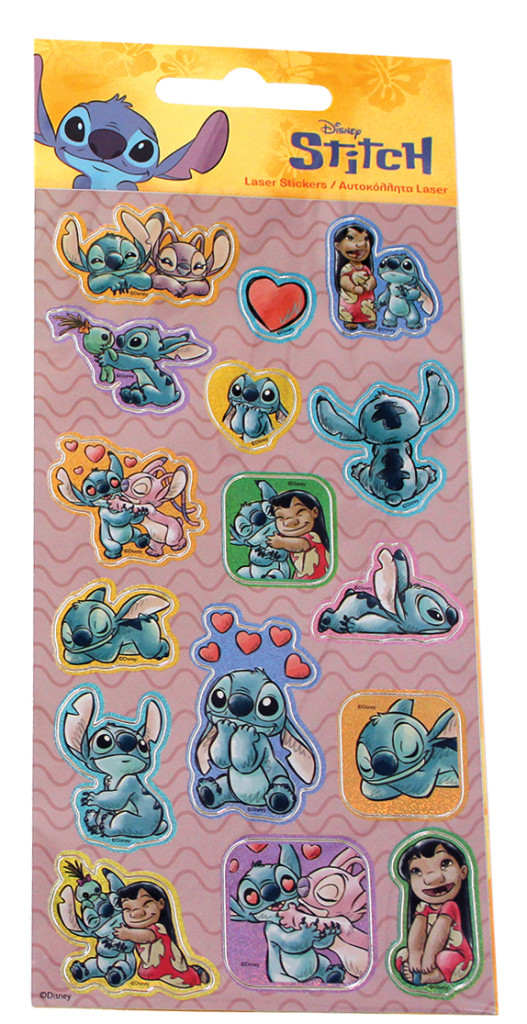 Disney Lilo och Stitch holografiskt klistermärkesset 8 × 17 cm