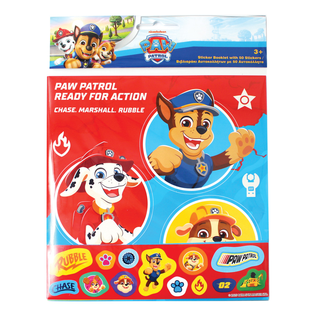 Paw Patrol Klistermärkesalbum med 50 klistermärken