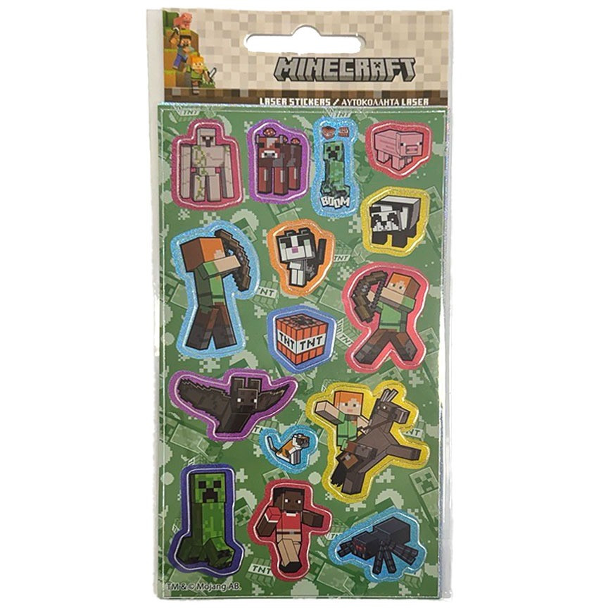 Minecraft TNT hologram klistermärkeset 8x17 cm