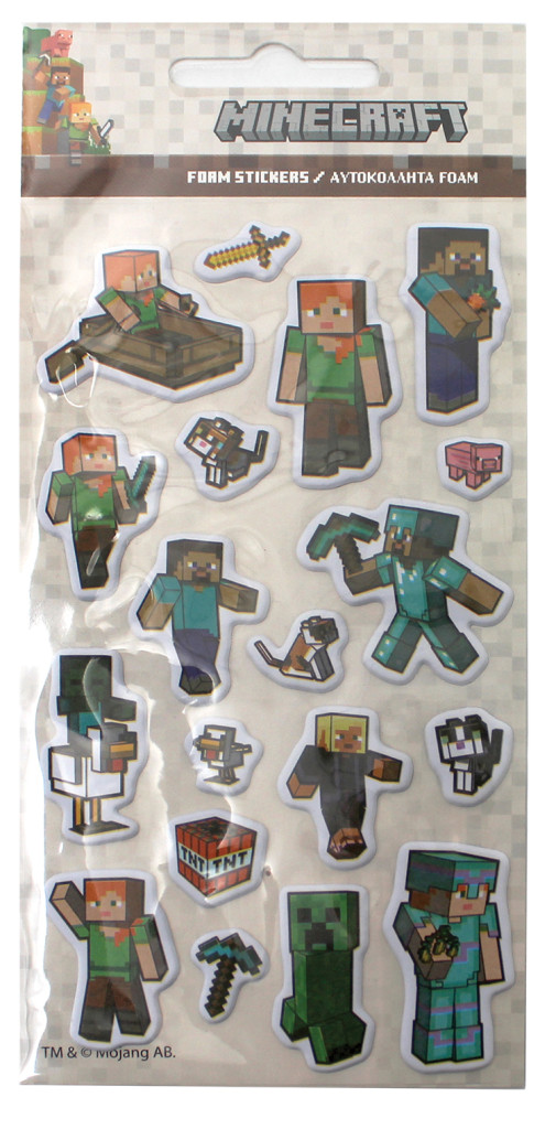 Minecraft Pixel Pals skumklistermärkeset 10x21 cm
