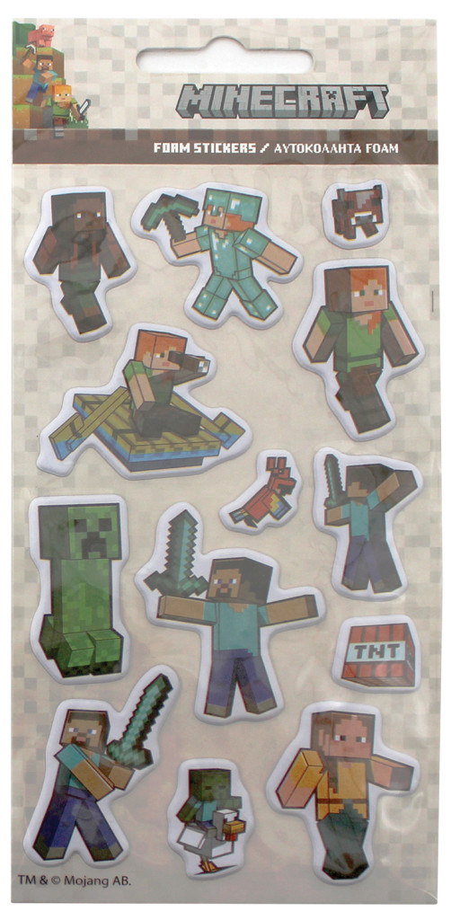 Minecraft äventyr skumklistermärkeset 10x21 cm
