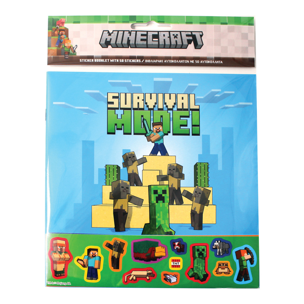 Minecraft äventyr klistermärkesalbum med 50 klistermärken